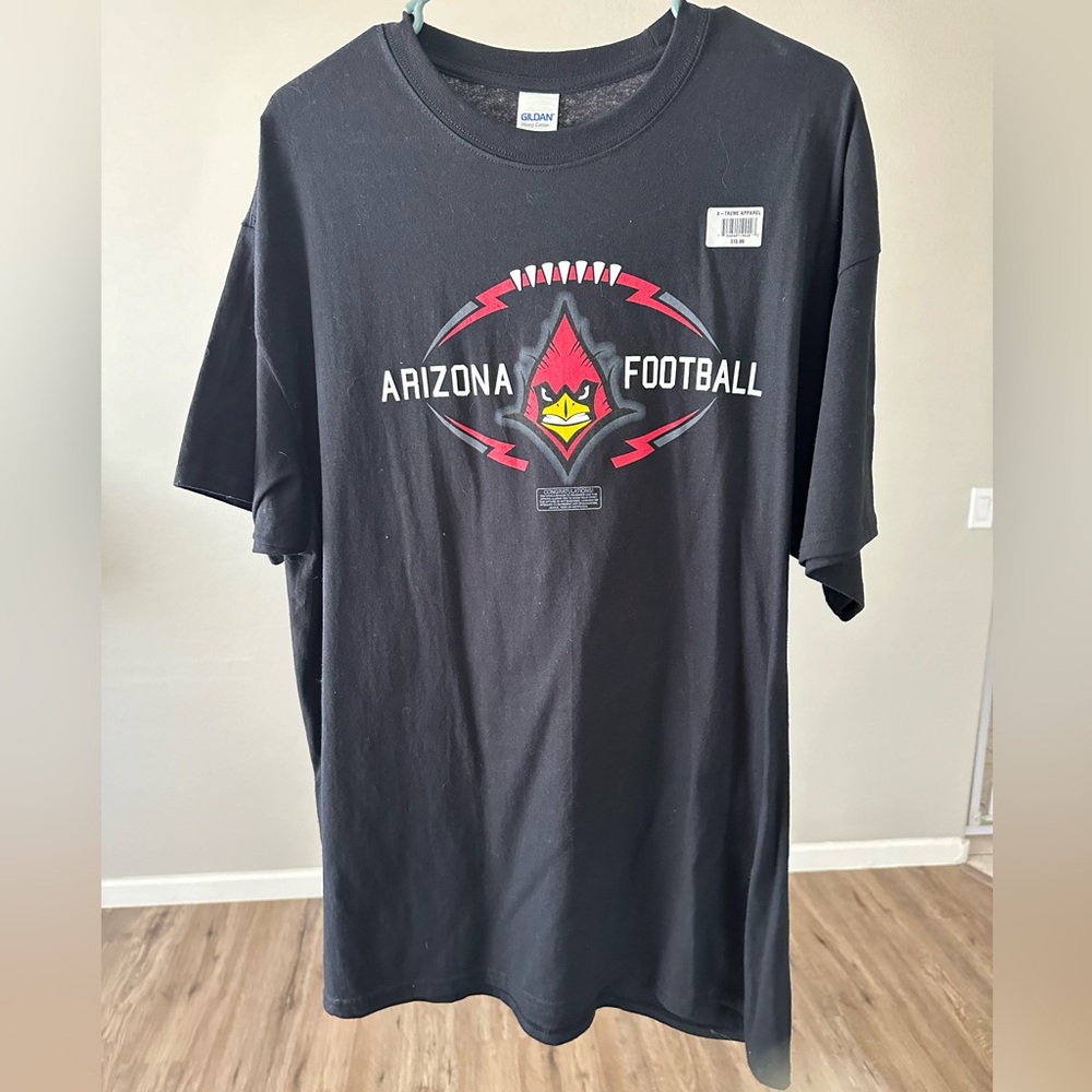 NWT BLACK ARIZONA FOOTBALL 🏈 CARDINALS TEE T-SHIRT SIZE XL